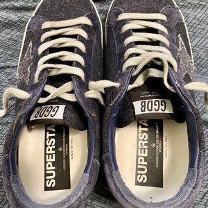 Genuine Golden Goose Blue suede Mint condition.